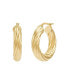 ფოტო #3 პროდუქტის Twist Hoop Earrings in 14k Gold, 1 inch