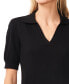 Women's Short Sleeve Collared Polo V-Neck Sweater
