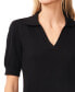 ფოტო #3 პროდუქტის Women's Short Sleeve Collared Polo V-Neck Sweater