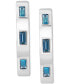 ფოტო #3 პროდუქტის EFFY® London Blue Topaz Emerald-Cut Small Hoop Earrings (3/4 ct. t.w.) in Sterling Silver, 1"