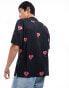 AllSaints Ikuma Breakup printed shirt in black