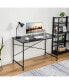 47.2"W X 23.6" D X 29.6"H Metal Frame Home Office Writing Desk - Full Black