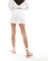 Hollister high rise linen tailored short in white