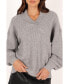 ფოტო #2 პროდუქტის Women's Carly Collar Knit Sweater