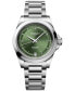 ფოტო #1 პროდუქტის Women's Swiss Automatic Conquest Diamond (1/20 ct. t.w.) Stainless Steel Bracelet Watch 34mm