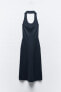 Фото #12 товара Трикотажное платье миди с горловиной халтер ZARA
