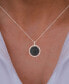 ფოტო #2 პროდუქტის Black Spinel Circle Cluster 18" Pendant Necklace in Sterling Silver