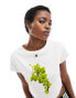 ASOS DESIGN rib baby tee with grapes graphic in white Белый, S - EU 36-38 - фото #1