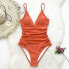 Фото #3 товара Women's Bright Day Shirring One Piece Swimsuit -Cupshe-Orange-S