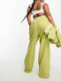 4th & Reckless Plus – Exclusive – Elegante Hose in Grün mit Riemendetail in der Taille, Kombiteil