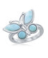 ფოტო #1 პროდუქტის Sterling Silver Larimar Butterfly Ring