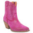 Фото #2 товара Dingo Rhinestone Cowgirl Round Toe Cowboy Booties Womens Pink Casual Boots DI577