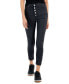 ფოტო #1 პროდუქტის Juniors' Button-Fly Mid-Rise Skinny Ankle Jeans