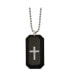 Фото #1 товара Chisel solid Carbon Fiber CZ Cross Dog Tag Ball Chain Necklace