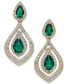 ფოტო #1 პროდუქტის Ruby (1-1/2 ct. t.w.) & Diamond (3/4 ct. t.w.) Drop Earrings in 14k Gold (Also available in Emerald)