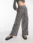 Miss Selfridge tab side wide leg palazzo trouser co-ord in mono heart print