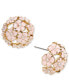ფოტო #1 პროდუქტის Gold-Tone Imitation Pearl & Color Flower Cluster Stud Earrings, Created for Macy's