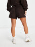 Puma classics cosy club borg shorts in dark chocolate - exclusive to ASOS M - фото #3