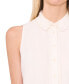 Women's Sleeveless Scallop Detail Button Down Blouse