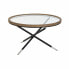 Вспомогательный стол DKD Home Decor 80 x 80 x 48 cm Стеклянный Натуральный Серебристый Чёрный Металл