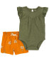 Фото #4 товара Baby 2-Piece Eyelet Bodysuit & Shorts Made With LENZING™ ECOVERO™ NB