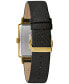 ფოტო #3 პროდუქტის Men's Frank Lloyd Wright Dana-Thomas House Black Leather Strap Watch 30x47mm