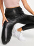 Vila leather look leggings in black