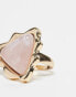 Фото #3 товара Reclaimed Vintage ring with faux rose quartz in gold