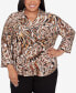 Plus Size Rue Rivoli Women's Brushstroke Textured Button Front Top