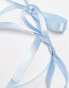 DesignB London pack of 2 hair bow ribbons in pale blue satin