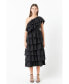 Фото #3 товара Women's One Shoulder Tiered Midi Dress