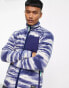 WESC polar fleece jacket in blue & white stripe pattern