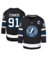 ფოტო #1 პროდუქტის Youth Steven Stamkos Black Tampa Bay Lightning Alternate Replica Player Jersey