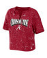 Women's Crimson Alabama Crimson Tide Bleach Wash Splatter Notch Neck T-shirt