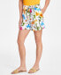 Women's Floral-Print Belted Shorts, Created for Macy's