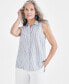 Фото #1 товара Women's Striped Sleeveless Popover Top, Created for Macy's