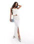 Фото #1 товара Kaiia split front maxi skirt co-ord in white