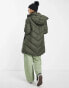 Фото #2 товара JDY chevron hooded padded coat in khaki