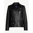 Scoop Women Faux Leather Moto Jacket Large Black 100% Polyester Longsleeve Solid