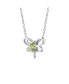 Фото #2 товара Sterling Silver White Gold Plated with Peridot Tourmaline Gemstone Butterfly Pendant Necklace