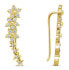 Playful longitudinal gold-plated earrings with zircons EA81Y