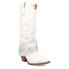 Dingo Eye Candy Rhinestone Snip Toe Cowboy Womens White Casual Boots DI177-100