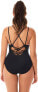 Фото #3 товара Skinny Dippers 281262 Lace Up Front Removable Cup One Piece Swimsuit, Size M