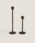 Faceted metal candlestick