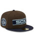 Фото #1 товара Men's Brown, Navy Chicago White Sox Comiskey Park 75th Anniversary Walnut 9FIFTY Fitted Hat