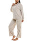 ფოტო #7 პროდუქტის Women's 2-Pc. Velour Hoodie Pajamas Set