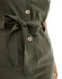 New Look button down playsuit in khaki