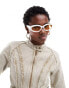 Фото #1 товара COLLUSION sunglasses with white frame and yellow lens