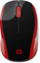 HP Wireless Mouse 200 (Empress Red) - Ambidextrous - Optical - RF Wireless - 1000 DPI - Black - Red