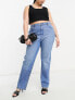 Фото #1 товара ASOS DESIGN Curve slim straight jeans in mid wash blue